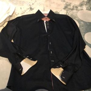 Black dress shirt with snazzy details EUC